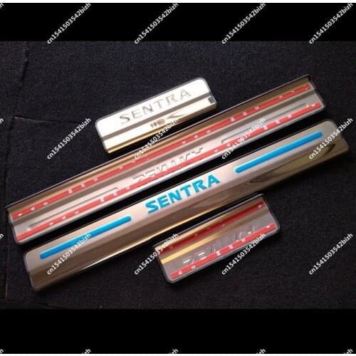 High quality stainless steel Mirror Car door cover outside door sill plate For Nissan Sentra 2012- 2019