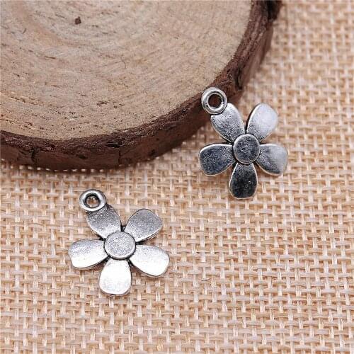 WYSIWYG 20pcs 17x14mm Daisy Flower Charm Double Sided Daisy Flower Charm For Jewelry Making Flower Daisy Charm