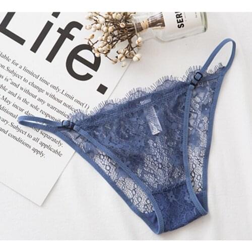 Women Low Rise Underwear Eyelash Femme Sexy Hollow Lace Panties Ultra-thin Transparent Panties Lace Sexy Lingerie