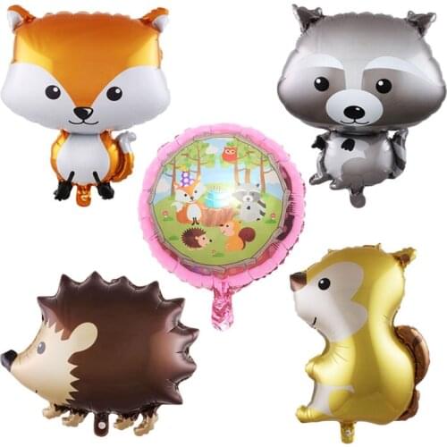 1pcs Large Balloons Animals Squirrel Fox Happy Birthday festival holiday Jungle Party Kids Baby Shower Decorations Helium Ballon