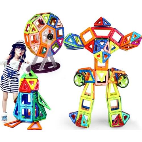 175 pcs DIY Magnetic Building Blocks Educational Toys Construction Magnetic Designer Toys Model Build Kits Gift For Children