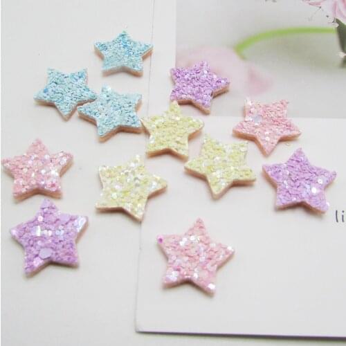 20pcs 2cm Star Flowers Ball Padded Appliques For clothes DIY Baby hair Clip headwear Decor Ornament Accessories