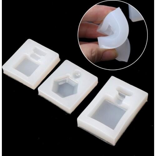 3Pcs Perfume Bottle Silicone Epoxy Resin Mold Pendant Candy Chocolate Cake Mould