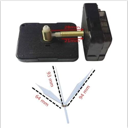50 sets long 28 mm Spindle length Quartz Wall Clock Movement Mechanism DIY Repair Part Set Long Hand 5 styles for choice
