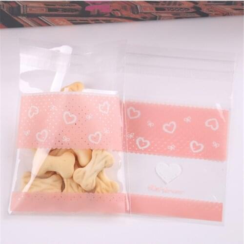 Wholesale 50pcs/lot Cute Cartoon Cookie Packaging Self-adhesive Biscuits Birthday Candy Cake Package Bags