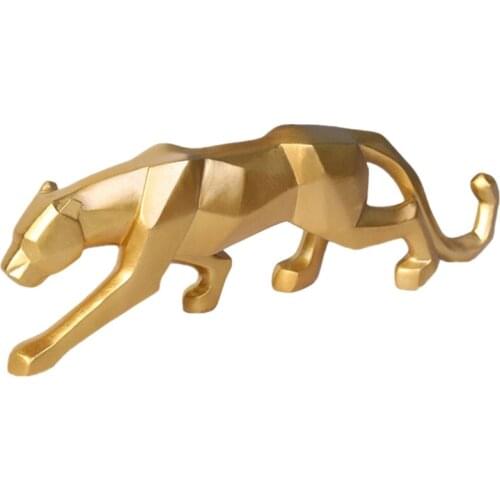 50LB Geometric Angular Cheetah Desktop Ornaments Creative Resin Statues Home Desk Craftwork Bedroom Decor Toys Living Room