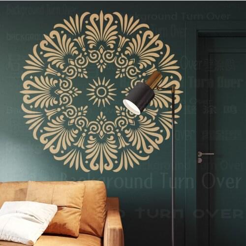 60cm - 100cm Stencil For Painting Wall Room Decoration Decor Template Huge Giant Mandala Ceiling Indian Arabic Ethnic Round S166