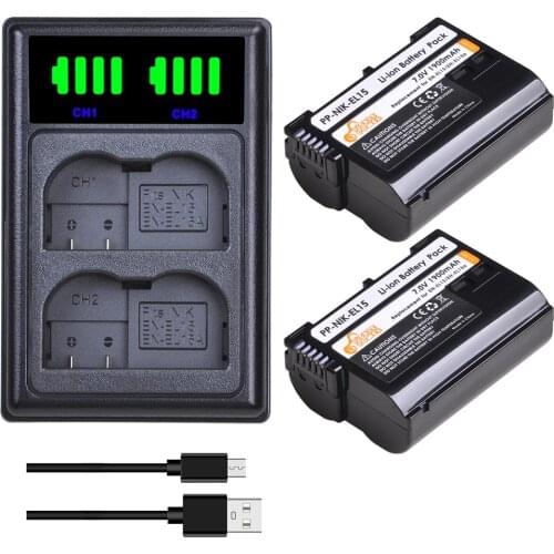 EN-EL15 ENEL15 Battery EN-EL15a EN EL15 Charger Kits for Nikon D500 D600 D610 D750 D800 D810 D850 D7100 D7000 D7200 D7500 D850