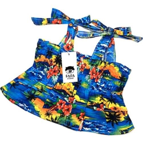 Pet Products Accessories French Bull Dog Pug Summer Hawaii Fashion Dresses