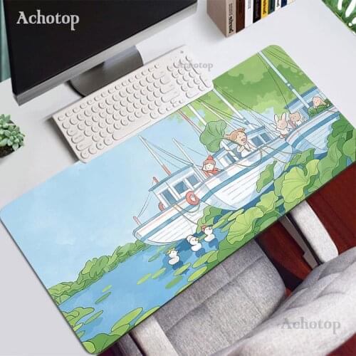 Large Anime Mousepad Gamer Cute Kawaii Gaming Mouse Pad XXL Plant Rubber Otaku Locking Edge Big Fashion Laptop Notebook Desk Mat