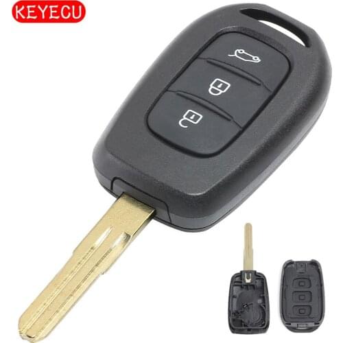 Keyecu Remote Key Shell Case Fob 3 Button for Renault Duster Trafic Clio 4 Master 3 Logan