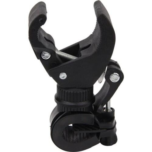 Bicycle handlebar lamp holder 360 degree rotating flashlight bracket plastic clip mountain bike front bracket