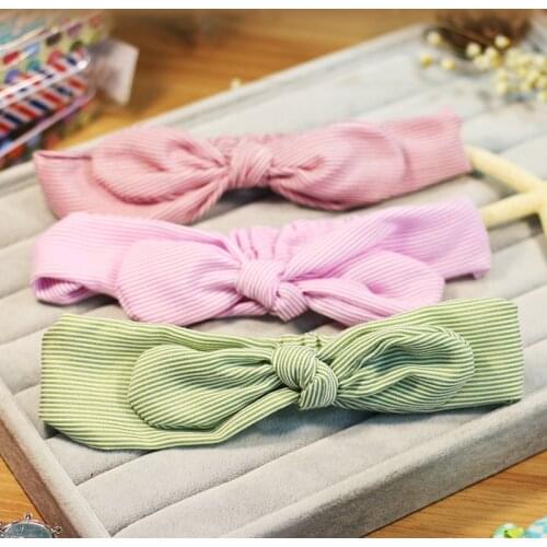 Baby Bows Headband Knot Cotton Children Girls Polka Dots elastic hair bands Rabbit Ear Turban Headbands bandeau bebe