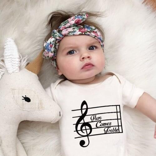 DERMSPE 2019 New Casual Newborn Baby Boy Girl Short Sleeve Letter Print Here Comes Jretle Cotton Romper Baby Clothes White