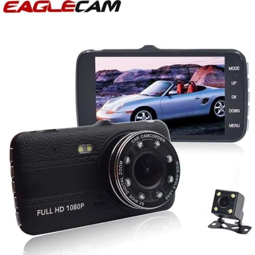 4.0 Inch Screen LED Light Dash Cam Car DVR Camera Dual Lens Back Rear View Dvrs Full HD 1080P Auto Video Recorder Night Version
