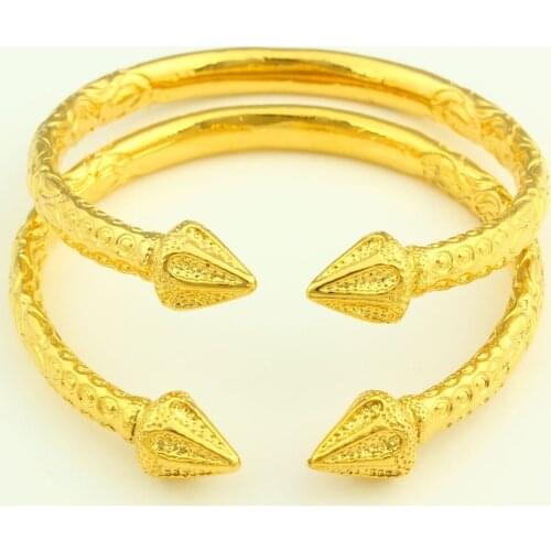 JH New Arrived African/Dubai Fashion Unisex Openable Gold Bangle Engraved Trendy Pattern Bracelet 1 Piece Jewelry For Men Gifts