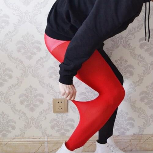 Mens Red Black Patchwork Tights Underwear Guy Erotic Sexy Lingerie Male Warm Velvet Stockings Sex NightWear Mens Slim Pantyhose