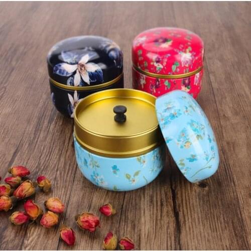 Mini Metal Tin Tea Storage Boxes Caddy Round Shape Sealed Jar Cans Coffee Tea Container SN3340