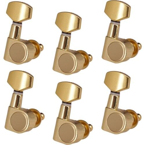 A Set 6Pcs 6R Gold Locked String Tuning Pegs Key Tuners Machine Heads