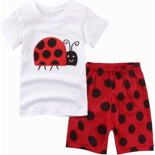 New Childen Pyjamas Girls Night Wear Infantil Pajamas Summer Toddler Boy Sleepwear Pijama Kids Short Sleeve Homewear Clothes