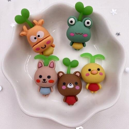 New Resin Soft rubber grass animal Flatback Cabochon Stone Wedding Scrapbook DIY Craft Figurine Ornaments Accessories OH52