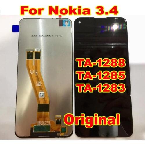 Original New For Nokia 3.4 TA-1288 TA-1285 TA-1283 LCD Display Touch Screen Digitizer Assembly Glass Sensor Phone Pantalla Parts