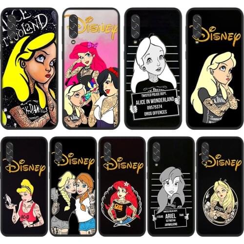 Punk princess disney For Samsung Galaxy A90 A80 A70S A60 A50S A40S A30S A20E A10S A2 Core 5G Black Soft Phone Case