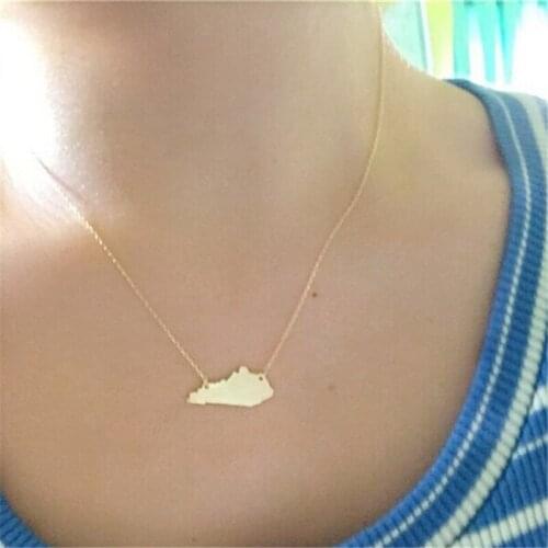 The United States popular hot style jewelry map of Kentucky necklace pendant travel accessories for mom girlfriend