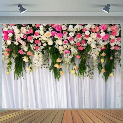Romantic Valentines Day Rose Wall Background Couples Wedding Party Decoration Photography Studio Photo 3D Digital Backdrop