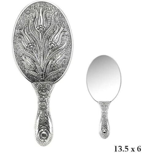 Tulip Motif Hand Mirror
