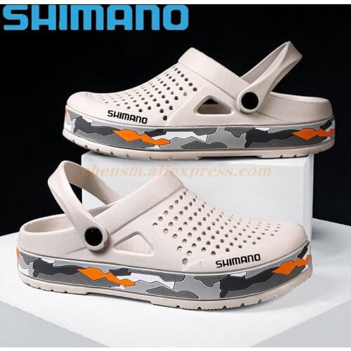 Shimano Fishing Slippers Summer Fashion Beach Men Sandals Rubber Flat Breathable Zuecos Hombre Klompen Garden Shoes New 2021