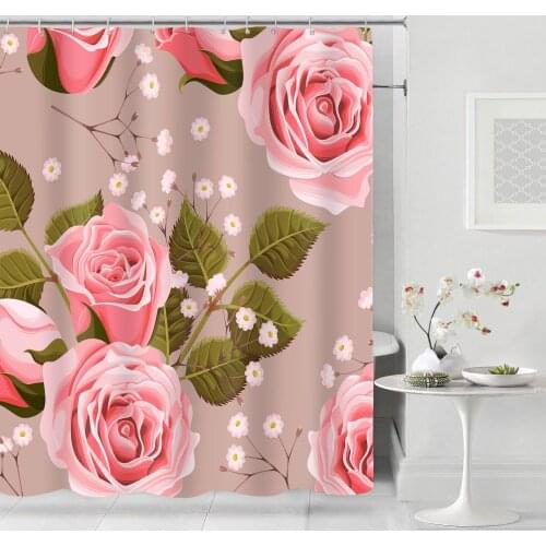 Modern Fashion Landscape Plants Bamboo Flowers 3d Bath Single Printing Shower Curtain Waterproof Polyester for Bathroom Decor