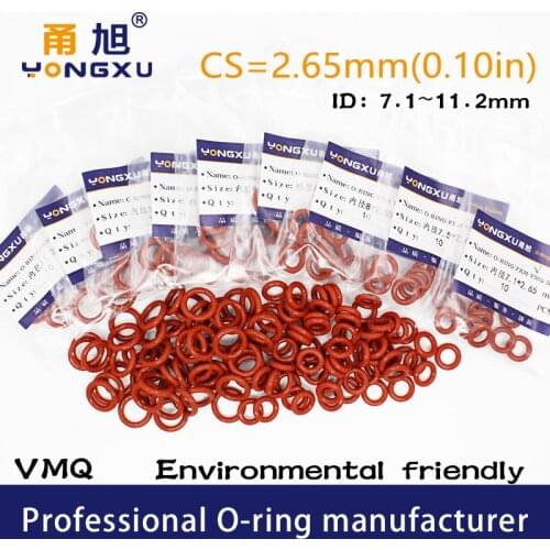 15PCS/lot Silicon O-ring Silicone/VMQ CS2.65mm Thickness ID7.1/7.5/8/8.5/9/9.5/10/10.6/11.2*2.65mm Ring Seal Rubber Rings Gasket