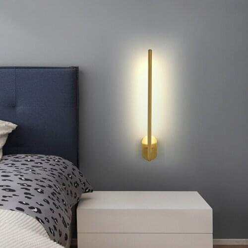 Modern Minimalism Led Luxury Copper Wall Lamp,Bedroom Bedside Wall Lights Living Room Mirror Hotel Decoration Indoor Lighting