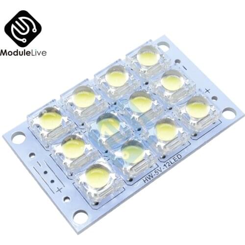 DC 3V-5V 12 Bits LED Super Bright White Piranha LED board Night LED Lamp Lights Module Board 12Bit Digits