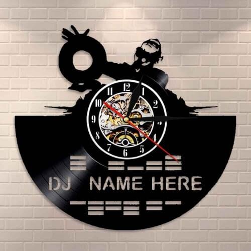 Decorate Your Home With Modern Music DJ Mixer Vinyl Record Wall Clock Wall Art Custom DJ Name Rock n Roll Gift For Men DJ Lovers