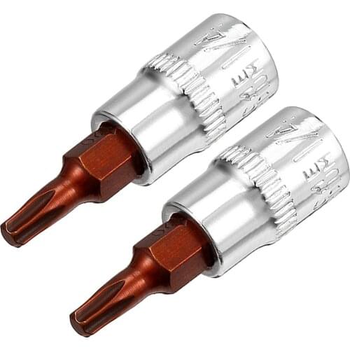 UXCELL 2Pcs 1/4-Inch Drive T20 Torx Bit Socket, Premium S2 Alloy Steel for Tightening Nuts Bolts Hot Sale