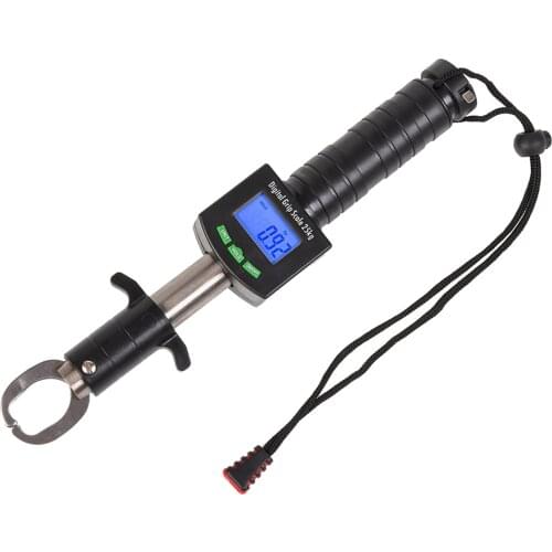 Fishing Gripper, Portable Multi-Functional Digital Fishing Lip Grabber Holder with 1M Tape Measure and 25kg/55lb Scale