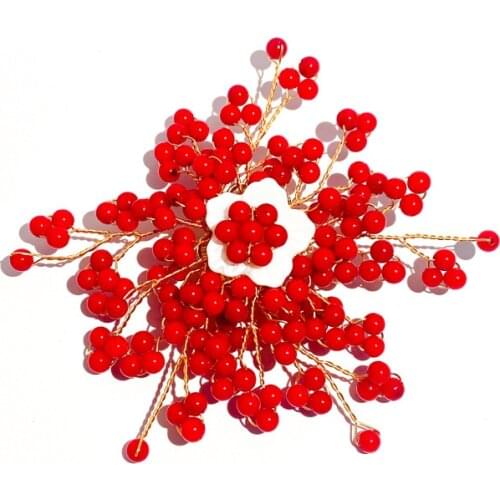 Luxury Natural Sea Shell Coral Red Exaggerated Flower Brooches Pins for Women Handmade Corsage Female Broche Jewelry Accessories