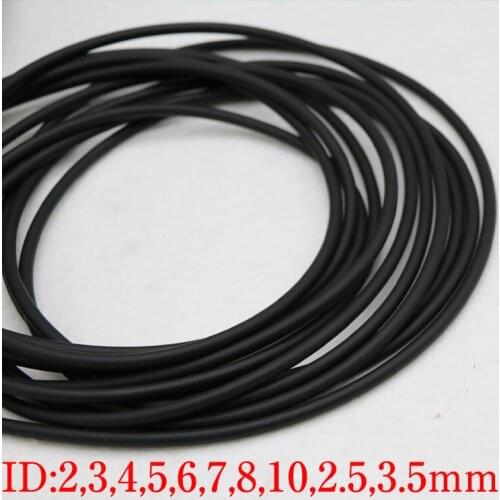 1 meter Fluorine Rubber Solid Strip Diameter 2,3,4,5,6,7,8,10,2.5,3.5mm O-Ring Bar Seal Not Foaming Black