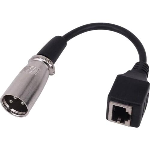 1pc XLR 3 Pin Male Plug To RJ45 Female Jack Network Adapter Converter Cable Cord 15cm