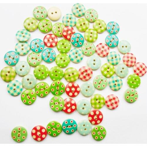 10 000 pcs Fashion fastener Scrapbooking Clothes parts Wooden buttons DIY sewing craft dot check