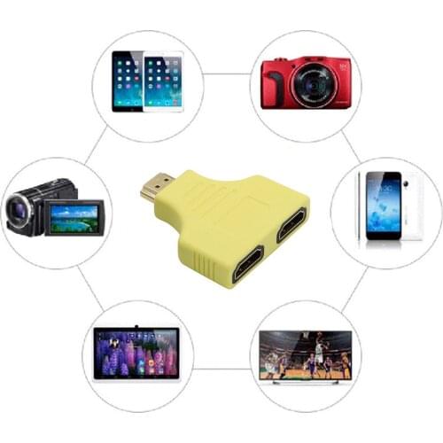 1080P HDMI-compatible Ports Male to 2 Female 1 In 2 Out Splitter Adapter Converter For TV 2019 Dropshipping