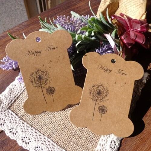 12pcs Thicken Style Dandelion Bookmark Retro Paper Gift Tags Hang Tag Kraft Paper Cards Label 8X10.3cm