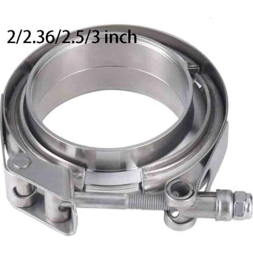 2/2.36/2.5/3 inch Stainless Steel Quick Release V Band Clamp With Male Female Flange Exhaust Pipe Clamp