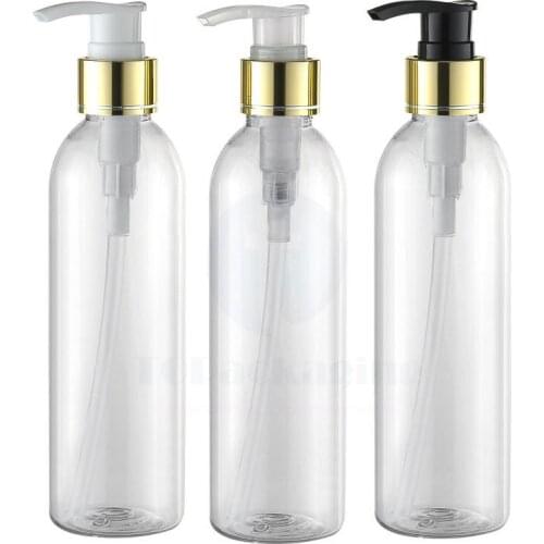 20PCS/LOT-250ML Spiral Lotion Pump Bottle,Clear Plastic Makeup Sub-bottling,Empty Cosmetic Container,Sample Shampoo Bottle