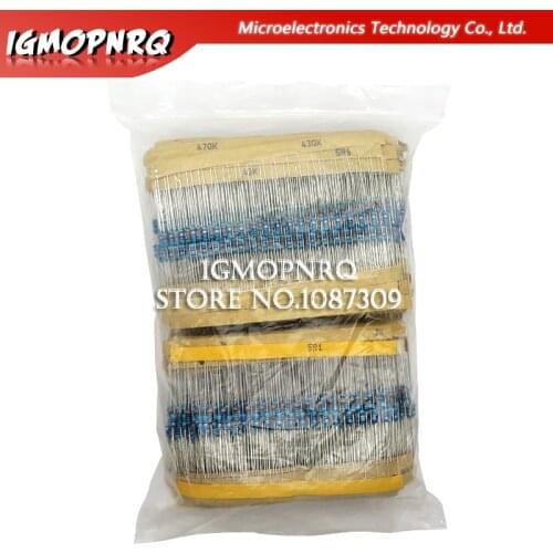 3120pcs 156Values Electric Unit 1/4W Power Metal Film Resistor Kit 1R-10M 1% Tolerance Assortment Set 1ohm-10Mohm samples pack