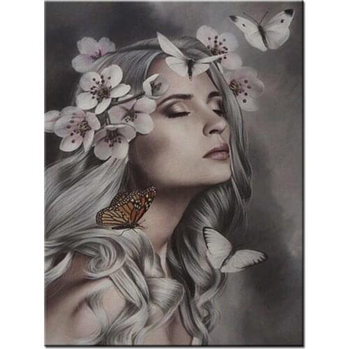 5d square Diamond Painting Kit butterflies flower beauty Mosaic Home Decoration full round diamond Embroidery HandmadeZP-3797