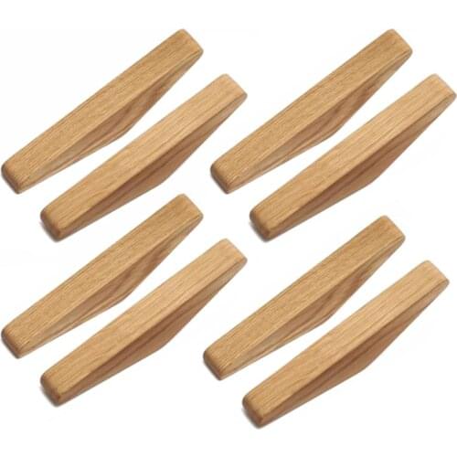 8Pcs Natural Wood Clothes Hanger Wall Mounted Coat Hook Decorative Key Holder Hat Scarf Handbag Storage Hanger Bathroom Rack