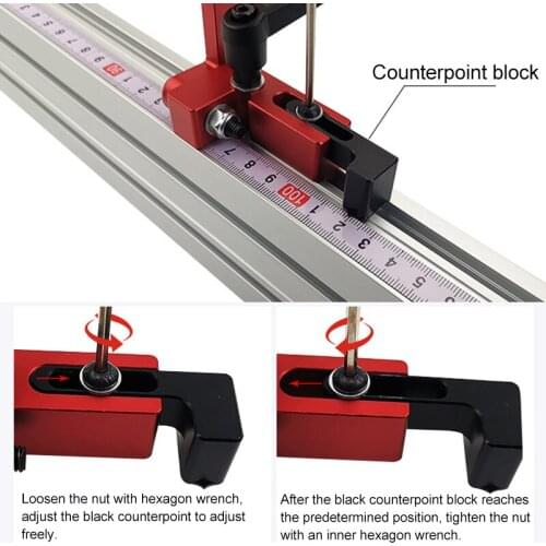 Aluminum Alloy 30/45/75 Type Miter Track Stop 45/75 Type T-slot Miter Track Woodworking Tools for Router Table Saw Woodworking D